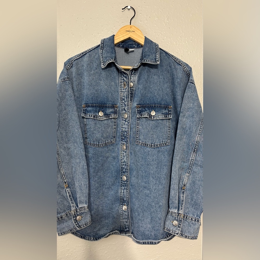H&M Blue Denim Button-Up Shirt